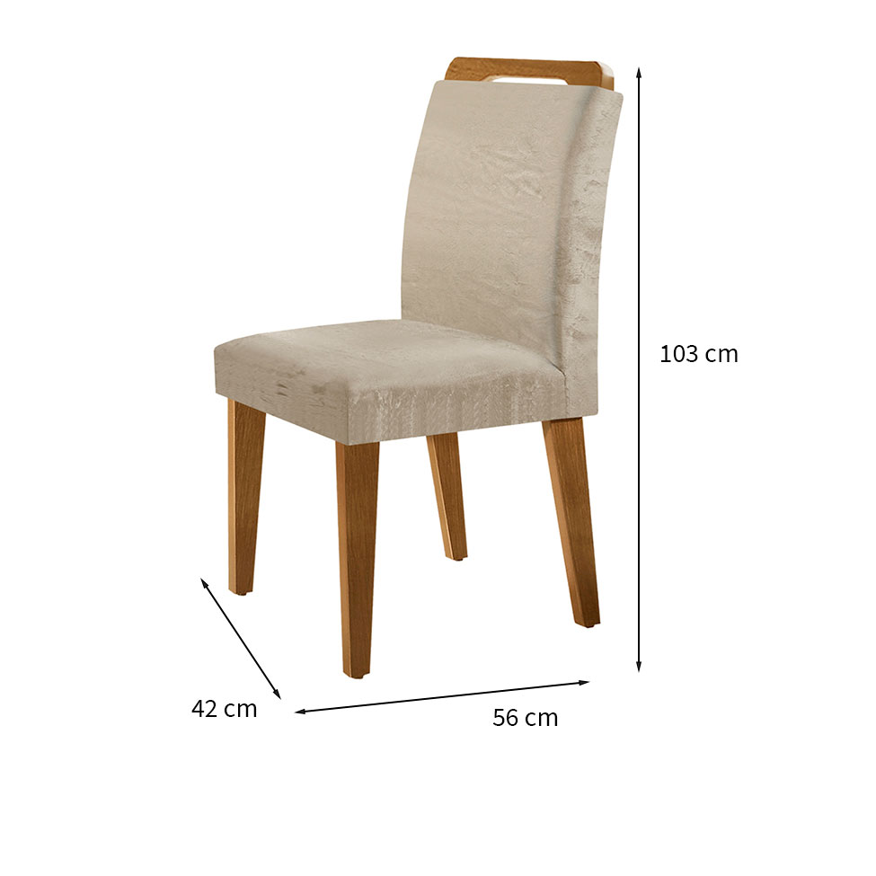 Conjunto com 6 Cadeiras Olivia Suede Amassado Chocolate e Capuccino
