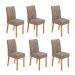 Conjunto com 6 Cadeiras Tessera Suede Bege e Amêndoa