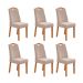 Conjunto com 6 Cadeiras Vênus Linho Bege e Amêndoa