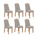 Conjunto com 6 Cadeiras Vênus Veludo Capuccino e Amêndoa