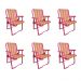 Conjunto com 6 Cadeiras de Praia Peruíbe Rosa