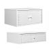 Conjunto com Mesa de Cabeceira e Penteadeira Suspensas Strass 3 Gavetas Branco