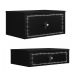 Conjunto com Mesa de Cabeceira e Penteadeira Suspensas Strass 3 Gavetas Preto
