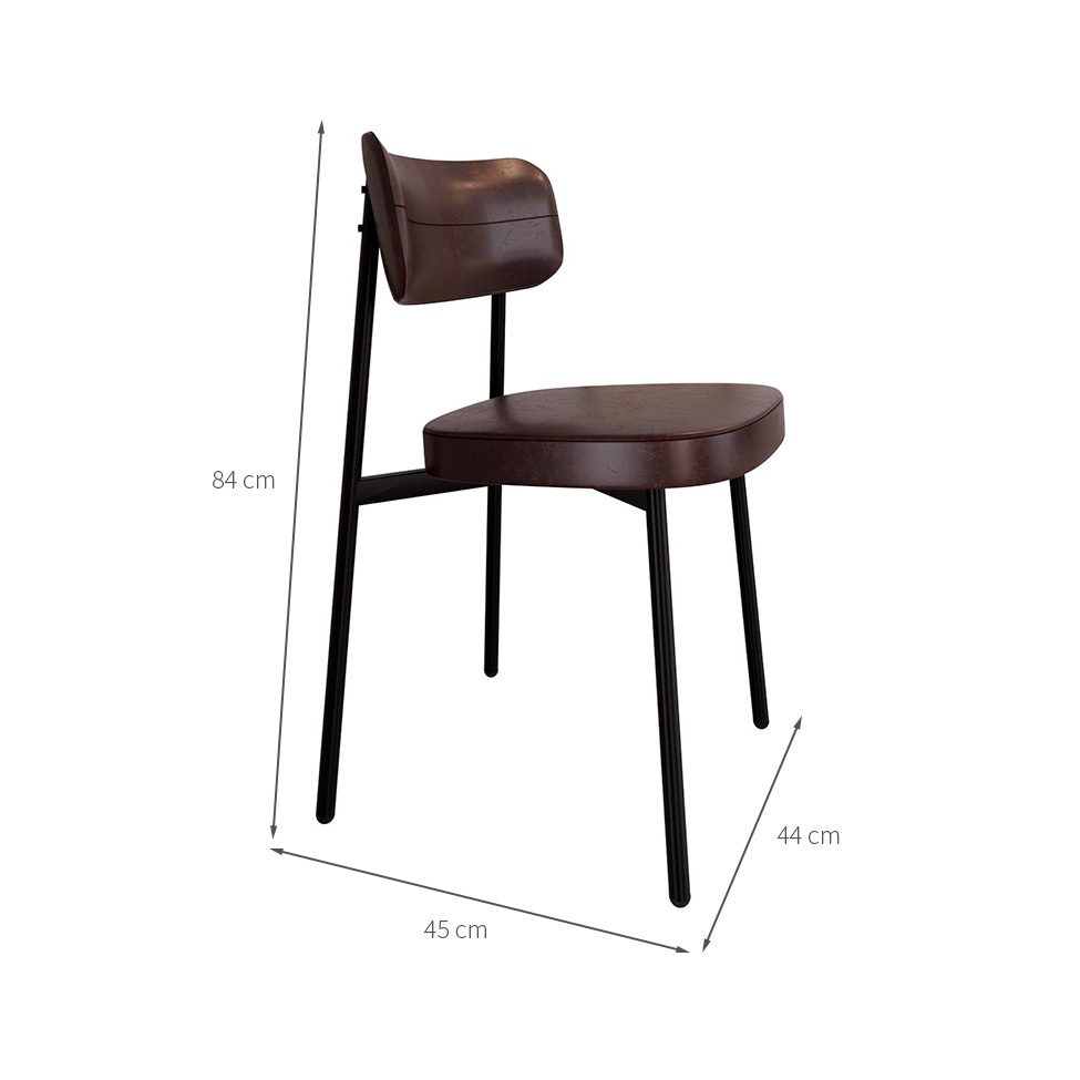 Conjunto de 2 Cadeiras Alloa Café e Preta