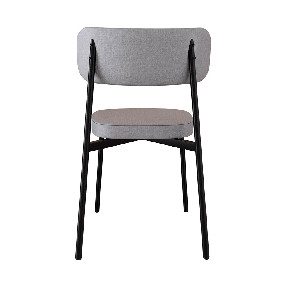 Conjunto de 2 Cadeiras Alloa Cinza Claro e Preta