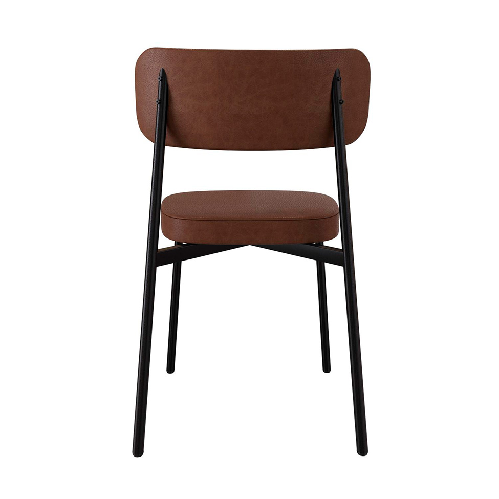 Conjunto de 2 Cadeiras Alloa Marrom e Preta