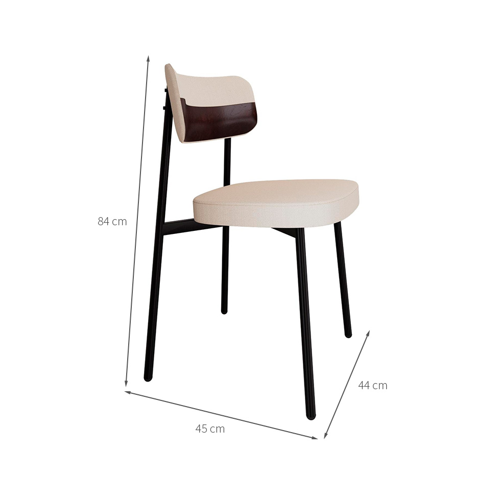 Conjunto de 2 Cadeiras Alloa com Detalhe Marrom Polipropileno Branca