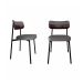 Conjunto de 2 Cadeiras Alloa com Detalhe Marrom Polipropileno Cinza
