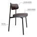 Conjunto de 2 Cadeiras Alloa com Detalhe Marrom Polipropileno Cinza