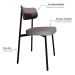 Conjunto de 2 Cadeiras Alloa com Detalhe Marrom Polipropileno Cinza Claro