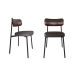 Conjunto de 2 Cadeiras Alloa com Detalhe Marrom Polipropileno Grafite