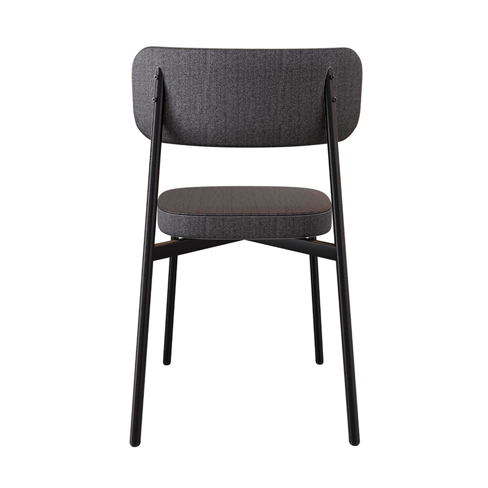 Conjunto de 2 Cadeiras Alloa com Detalhe Marrom Polipropileno Grafite