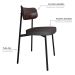 Conjunto de 2 Cadeiras Alloa com Detalhe Marrom Polipropileno Grafite