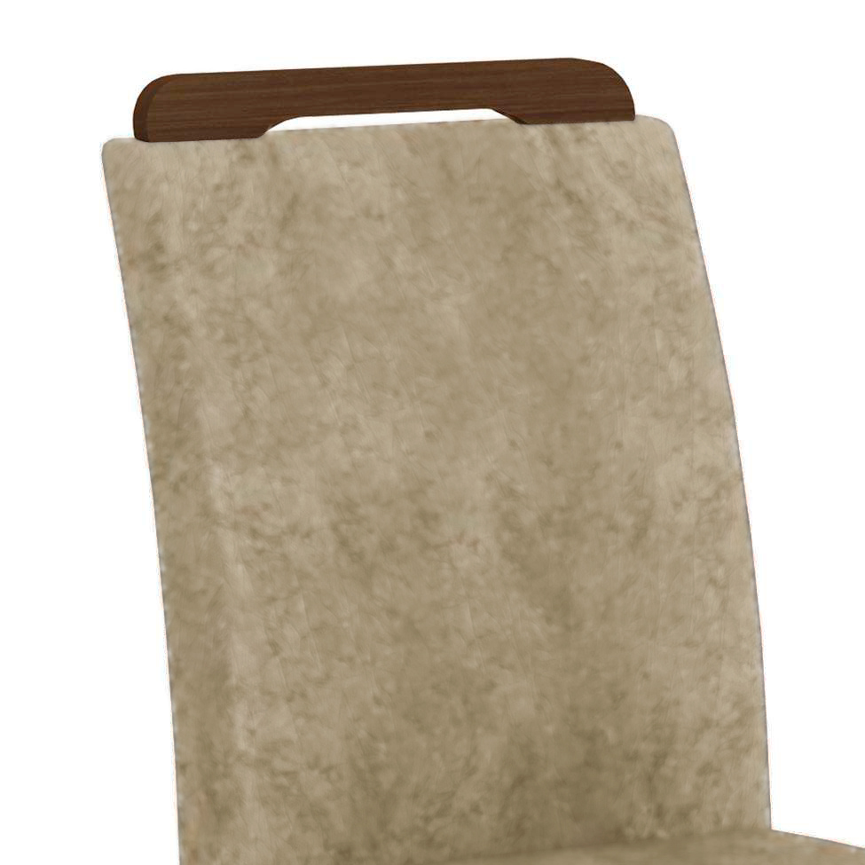Conjunto de 2 Cadeiras de Jantar Athenas Castor Suede Amassado Chocolate