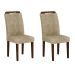 Conjunto de 2 Cadeiras de Jantar Athenas Castor Suede Amassado Chocolate
