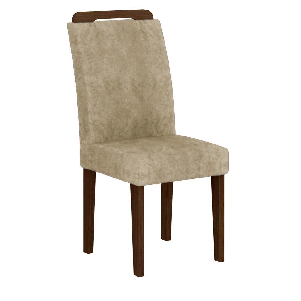 Conjunto de 2 Cadeiras de Jantar Athenas Castor Suede Amassado Chocolate