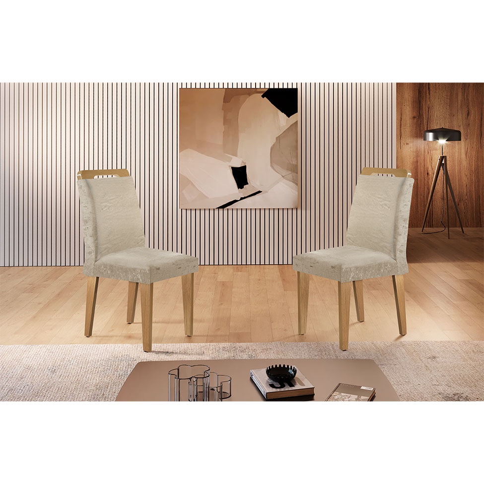 Conjunto de 2 Cadeiras de Jantar Athenas Imbuia Suede Amassado Chocolate
