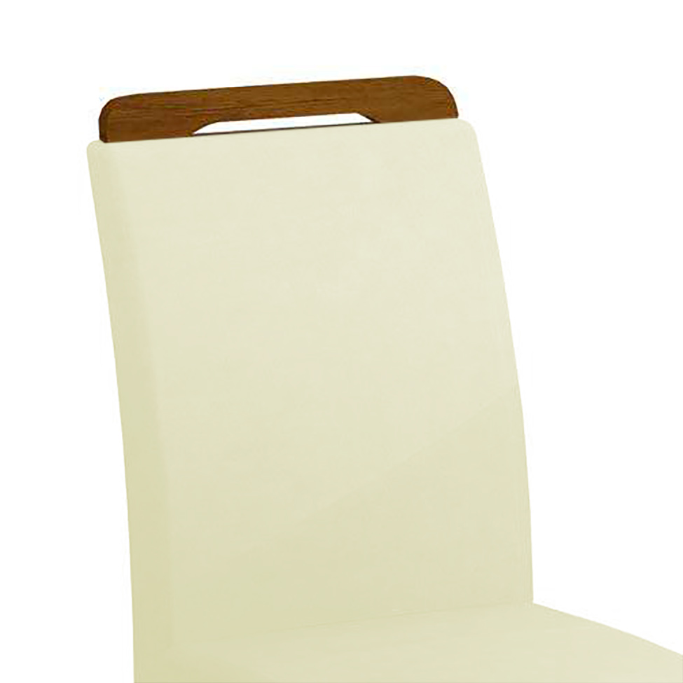 Conjunto de 2 Cadeiras de Jantar Athenas Imbuia Veludo Creme