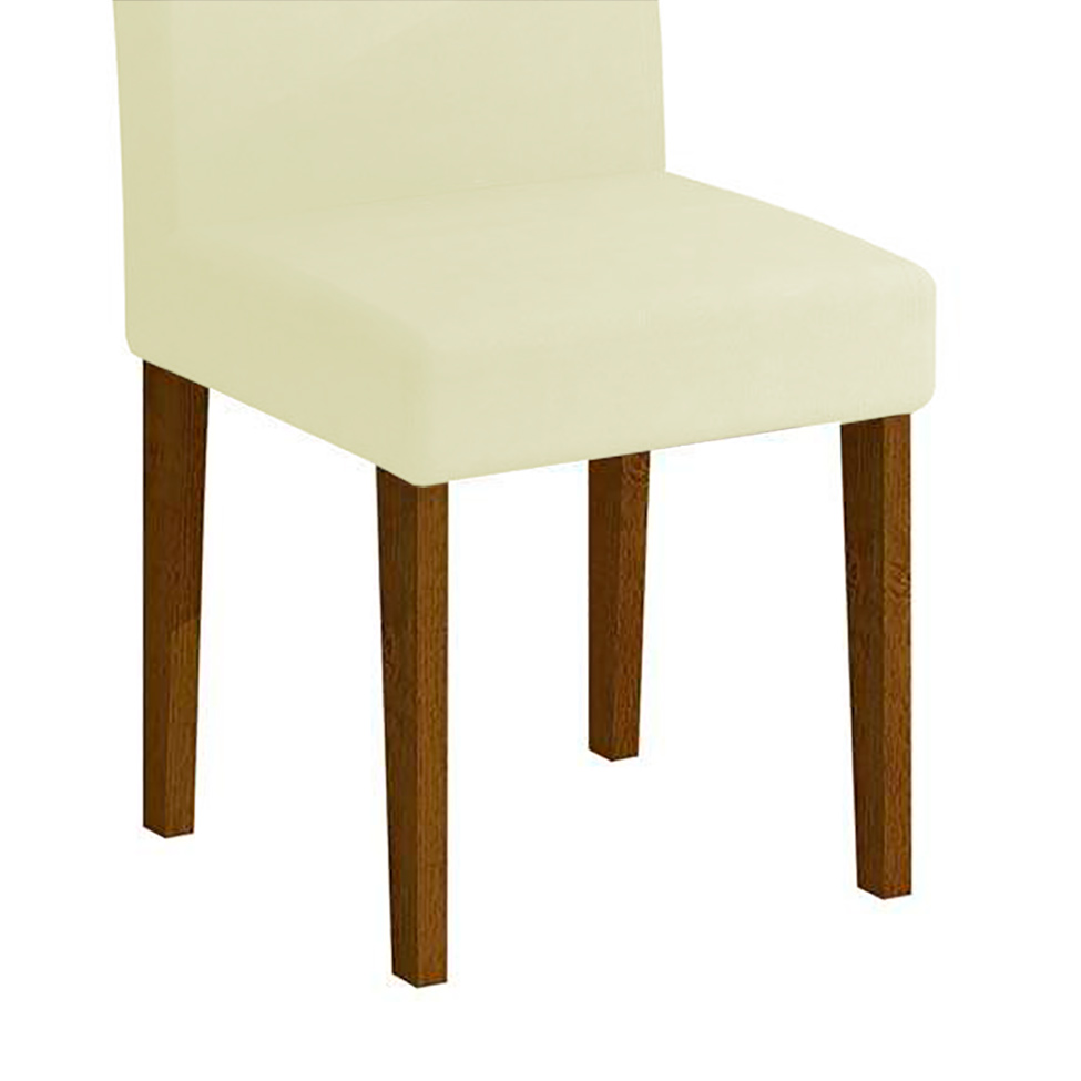 Conjunto de 2 Cadeiras de Jantar Athenas Imbuia Veludo Creme