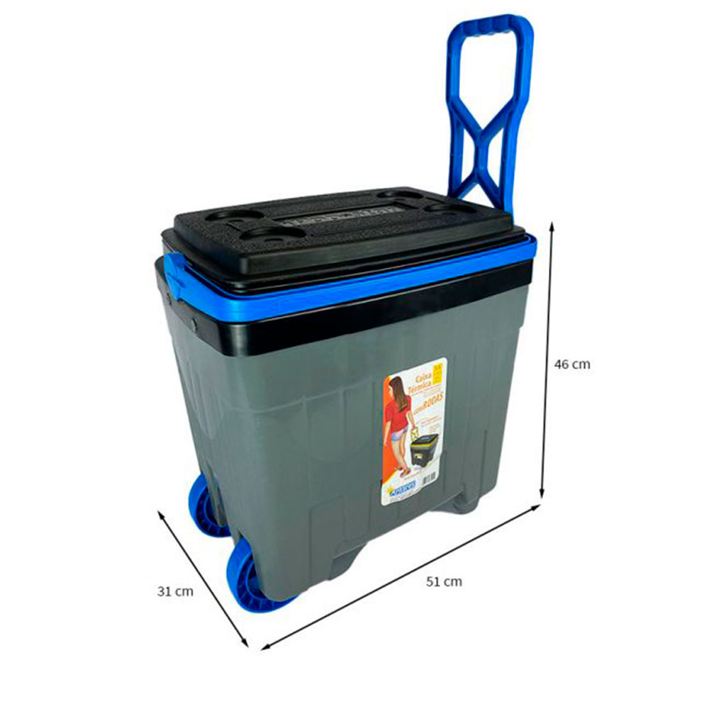Conjunto de 2 Cadeiras de Praia Perúibe Azul com Caixa Térmica 34 L