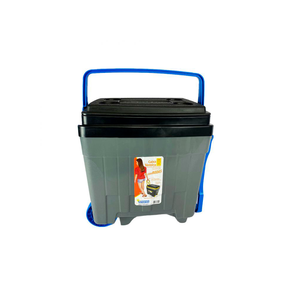 Conjunto de 2 Cadeiras de Praia Perúibe Azul com Caixa Térmica 34 L