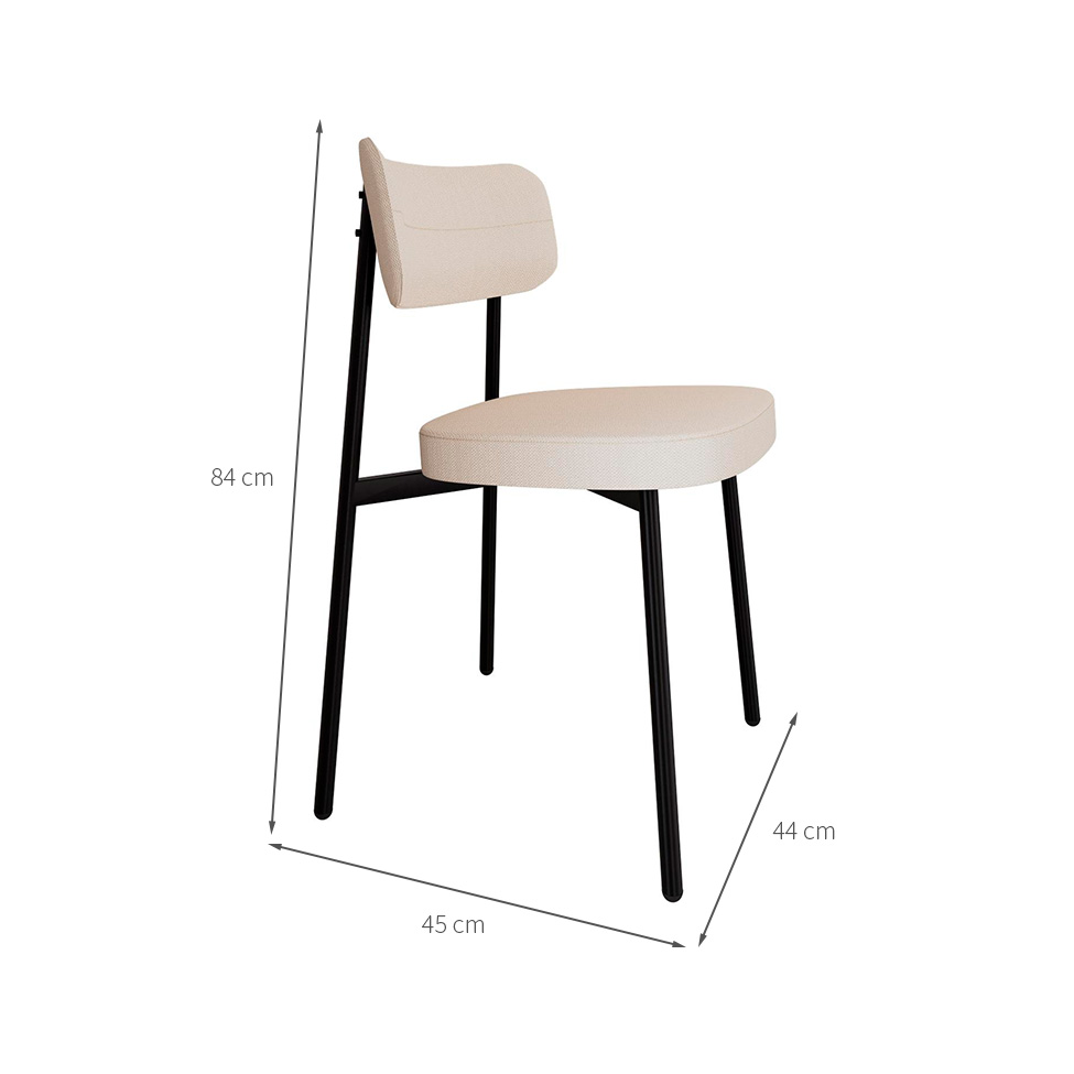 Conjunto de 4 Cadeiras Alloa Branca e Preta