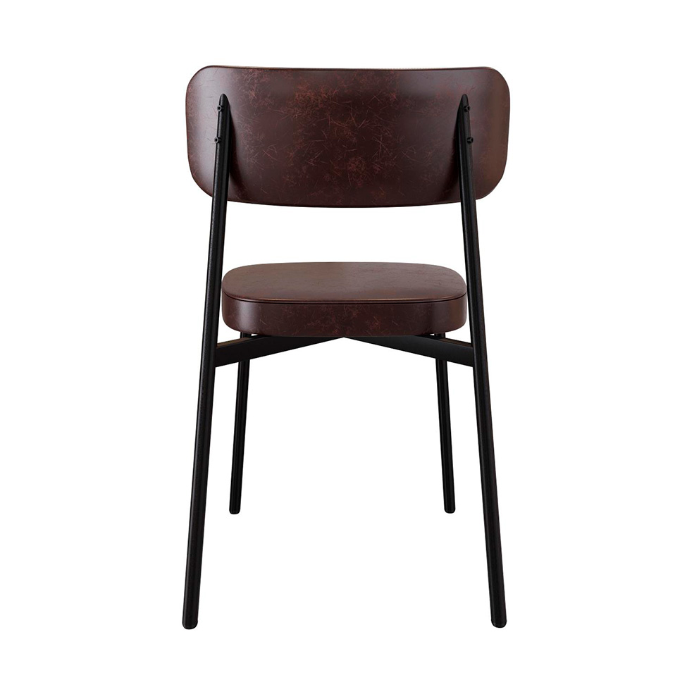 Conjunto de 4 Cadeiras Alloa Café e Preta