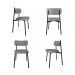 Conjunto de 4 Cadeiras Alloa Cinza Claro e Preta