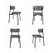 Conjunto de 4 Cadeiras Alloa Cinza e Preta
