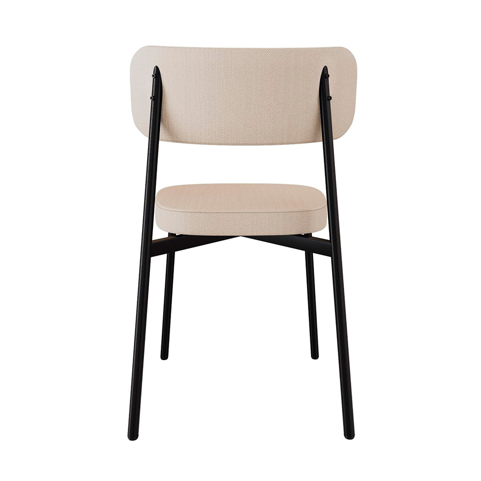 Conjunto de 4 Cadeiras Alloa com Detalhe Marrom Polipropileno Areia