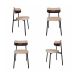 Conjunto de 4 Cadeiras Alloa com Detalhe Marrom Polipropileno Areia e Preta