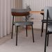 Conjunto de 4 Cadeiras Alloa com Detalhe Marrom Polipropileno Cinza