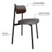 Conjunto de 4 Cadeiras Alloa com Detalhe Marrom Polipropileno Cinza