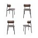 Conjunto de 4 Cadeiras Alloa com Detalhe Marrom Polipropileno Cinza Claro