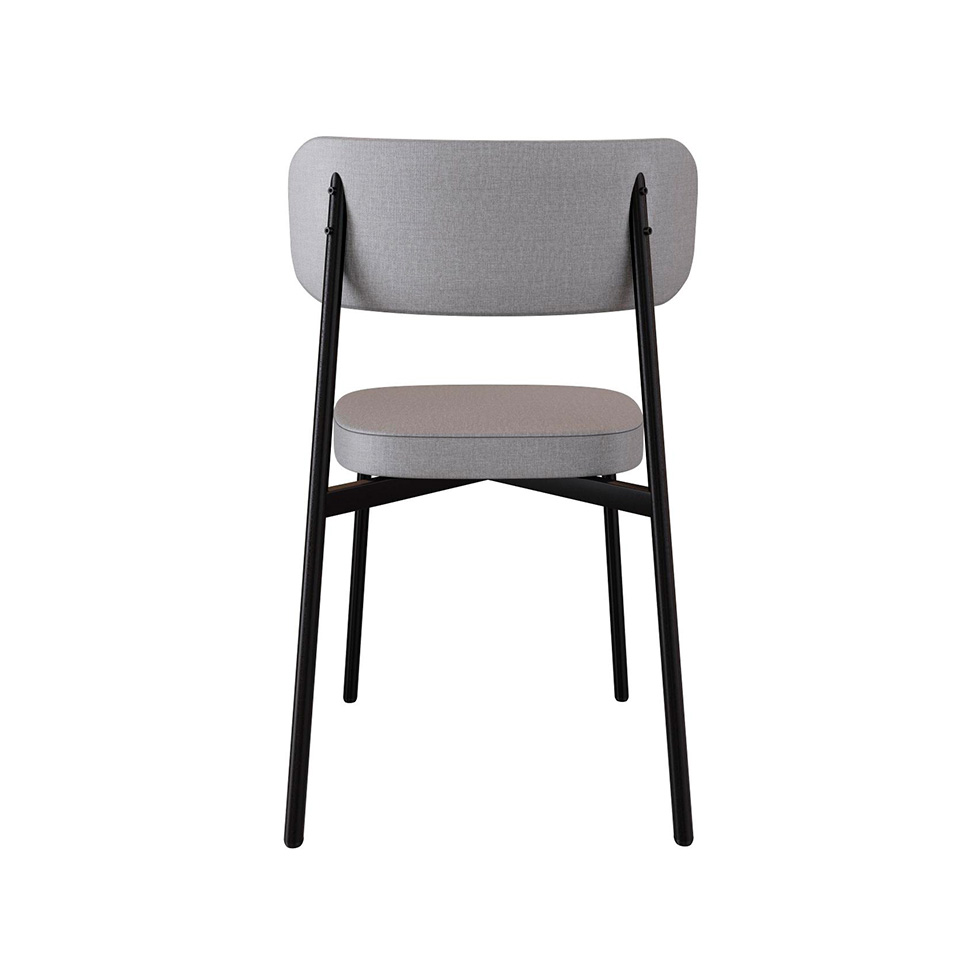 Conjunto de 4 Cadeiras Alloa com Detalhe Marrom Polipropileno Cinza Claro e Preta
