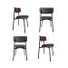 Conjunto de 4 Cadeiras Alloa com Detalhe Marrom Polipropileno Grafite