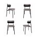 Conjunto de 4 Cadeiras Alloa com Detalhe Preto Polipropileno Cinza Claro