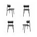 Conjunto de 4 Cadeiras Alloa com Detalhe Preto Polipropileno Cinza e Preta