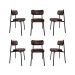 Conjunto de 6 Cadeiras Alloa Café e Preta