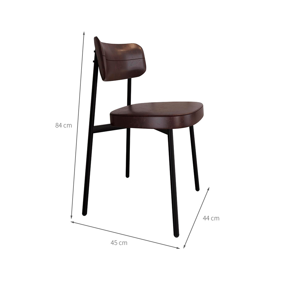 Conjunto de 6 Cadeiras Alloa Café e Preta