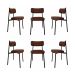 Conjunto de 6 Cadeiras Alloa Marrom e Preta