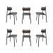 Conjunto de 6 Cadeiras Alloa com Detalhe Marrom Polipropileno Cinza
