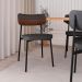 Conjunto de 6 Cadeiras Alloa com Detalhe Marrom Polipropileno Grafite