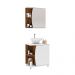 Conjunto de Armário de Banheiro com Espelho e Gabinete 2 PT Moab Branco e Tannat