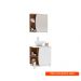 Conjunto de Armário de Banheiro com Espelho e Gabinete 2 PT Moab Branco e Tannat