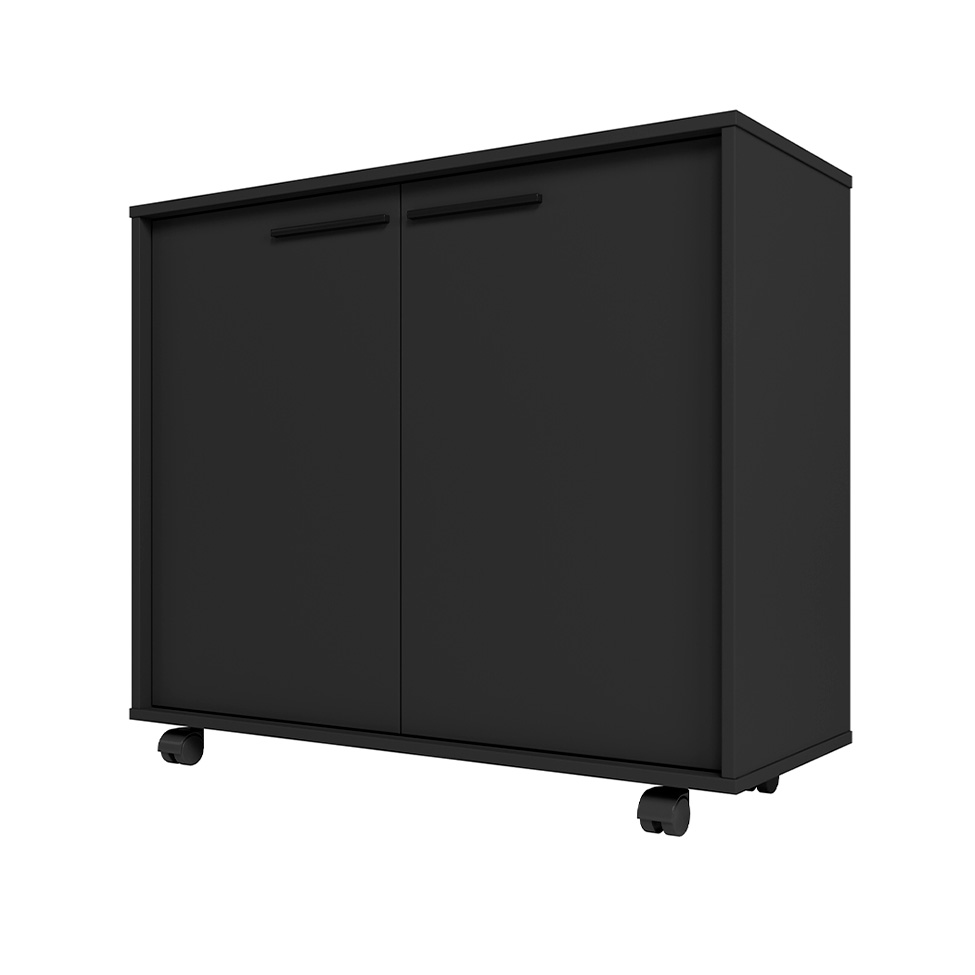 Conjunto de Armário de Escritório Tessa 3 PT com Buffet Line 2 PT Preto