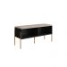 Conjunto de Banco Sapateira com Prateleira Oslo  Nero e Dourado