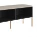Conjunto de Banco Sapateira com Prateleira Oslo  Nero e Dourado