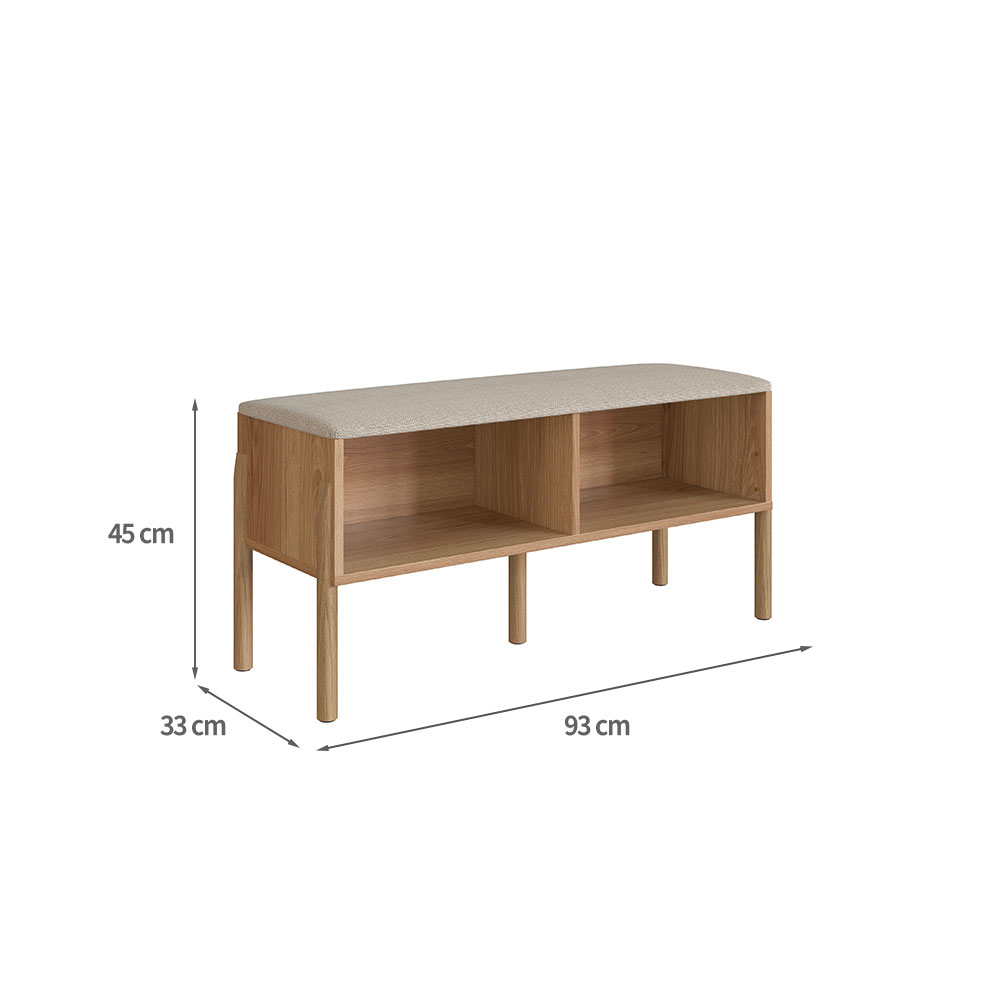 Conjunto de Banco Sapateira com Prateleira Oslo Hanover