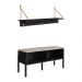 Conjunto de Banco Sapateira com Prateleira Oslo Nero e Preto